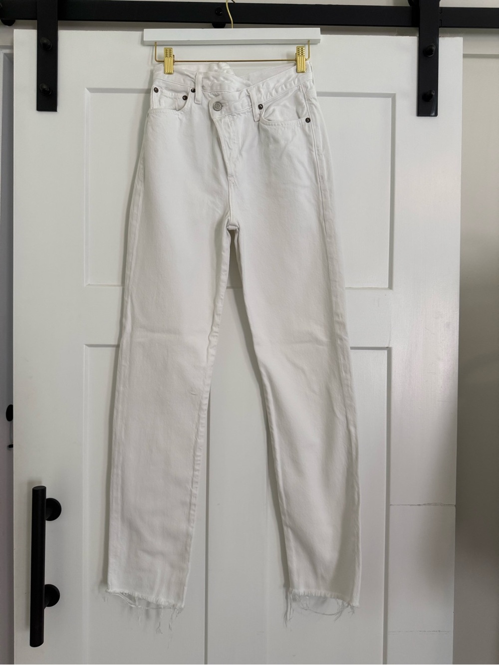 AGOLDE White High-Rise Straight Jeans - Classic Women's Denim GUC 1012